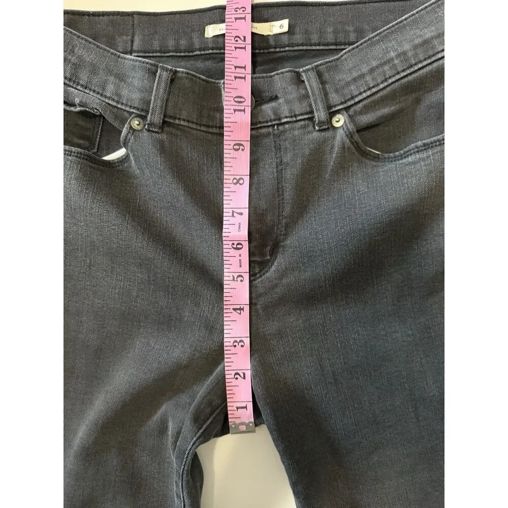 Levi's Classic Straight Jeans Charcoal Black Gray Stretch Denim High Rise 28/6